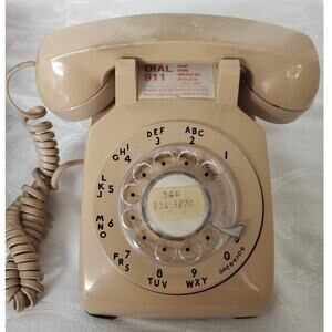 Vintage Bell System Western Electric Tan Rotary Dial Telephone 500DM Untested